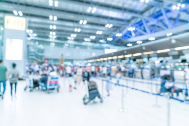 Soyut bulanıklık ve ufuk Havaalanı terminal iç 