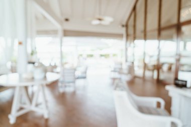 Özet olarak, arka plan için soyut bulanıklık ve odaksız otel restoranı