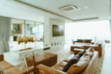 Soyut bulanıklık ve ufuk oturma odası iç