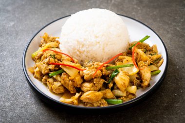 Toz köri pirinç kızarmış yengeç