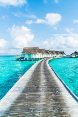 plaj ve deniz ile tropikal Maldivler tatil otel ve ada