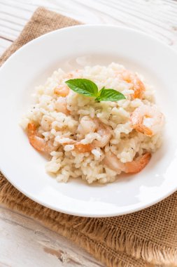 karides ile İtalyan risotto