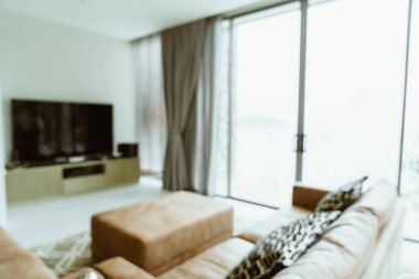 Soyut bulanıklık ve ufuk oturma odası iç