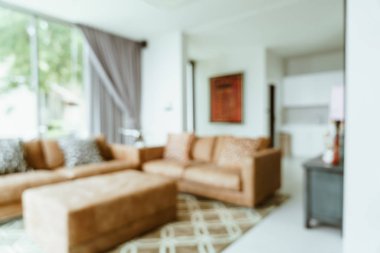 Soyut bulanıklık ve ufuk oturma odası iç