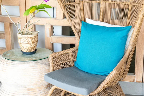 comfortable pillow on patio chair