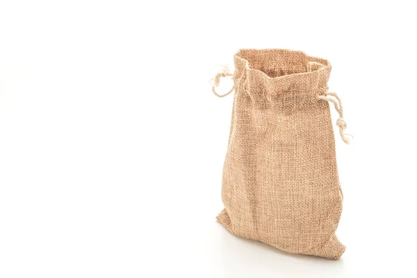 Sack fabric bag on white background — Stock Photo, Image