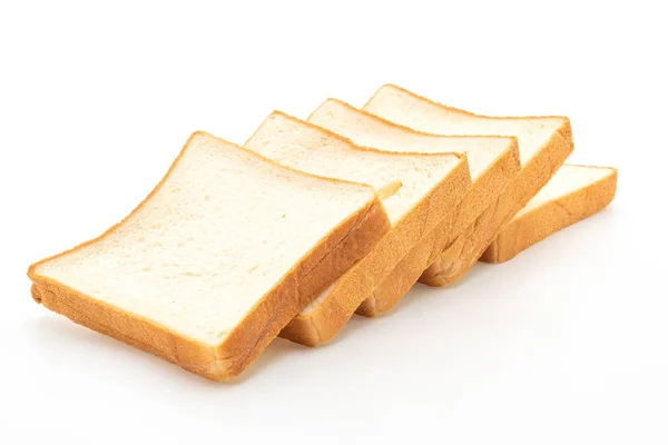 Fatias de pão no fundo branco — Fotografia de Stock