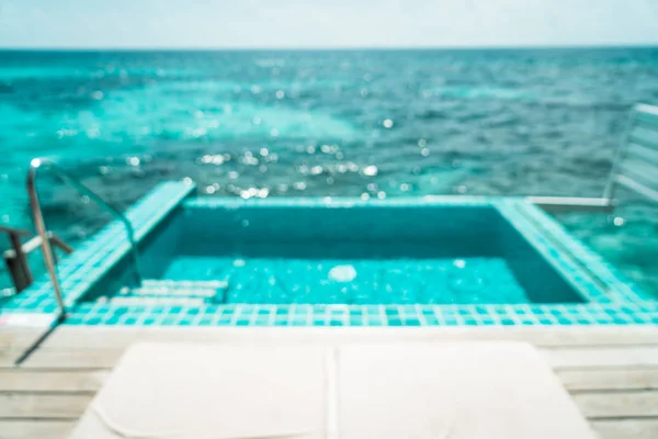 Absztrakt blur uszoda és a tenger hátterét Maldív-szigetek — Stock Fotó