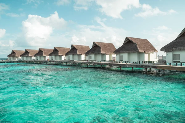 Tropical Maldives resort hotel and island with beach and sea for — Stock Photo, Image