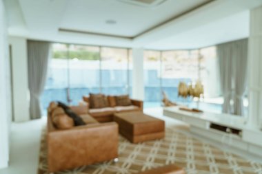 Soyut bulanıklık ve ufuk oturma odası iç