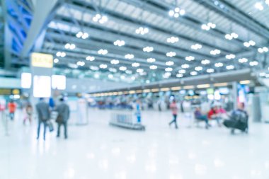Soyut bulanıklık ve ufuk Havaalanı terminal iç 