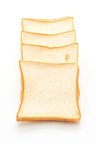 Szeletek kenyér fehér háttér — Stock Fotó