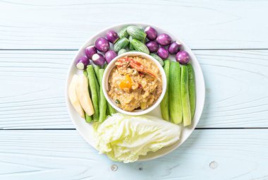 Chili Yapıştır kaynamaya yengeç veya Hindistan cevizi m ile yengeç ve soya sos ile