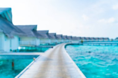 Soyut bulanıklık tropikal Maldivler Resort otel ve ada ile Bea