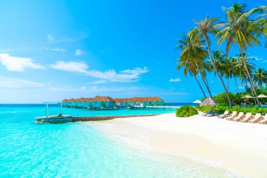 plaj ve deniz ile tropikal Maldivler tatil otel ve ada