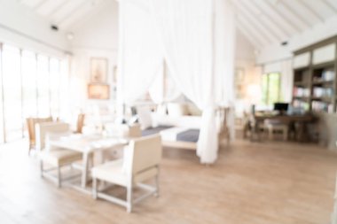 Özet olarak, arka plan için soyut bulanıklık ve odaksız otel restoranı