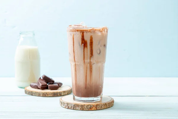 Iced chocolade milkshake drankje — Stockfoto