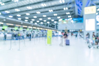 Soyut bulanıklık ve ufuk Havaalanı terminal iç 