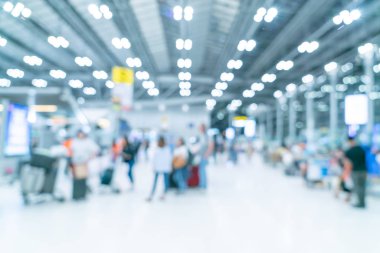 Soyut bulanıklık ve ufuk Havaalanı terminal iç 