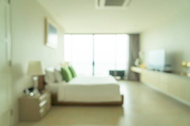 Soyut bulanıklık ve defocused yatak odası dekorasyon iç