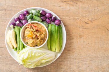 Chili Yapıştır kaynamaya yengeç veya Hindistan cevizi m ile yengeç ve soya sos ile