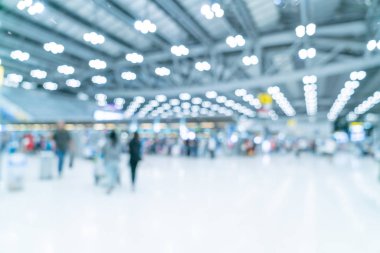 Soyut bulanıklık ve ufuk Havaalanı terminal iç 