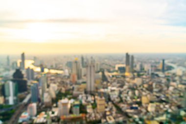 Soyut Blur Bangkok Cityscape Tayland günbatımı gökyüzü ile