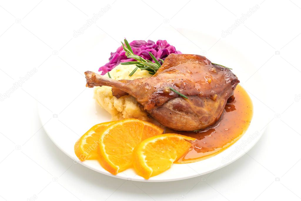 duck leg steak with orange sauce