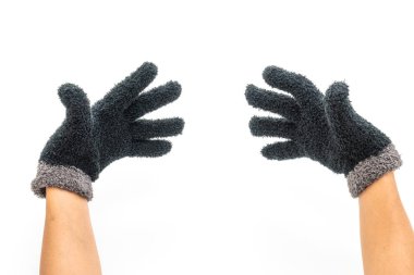 beyaz zemin üzerine eldiven