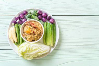 Chili Yapıştır kaynamaya yengeç veya Hindistan cevizi m ile yengeç ve soya sos ile