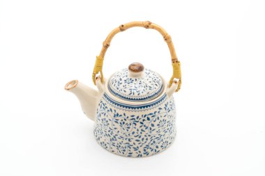 Beyaz arka planda Vintage Çin çayı seti