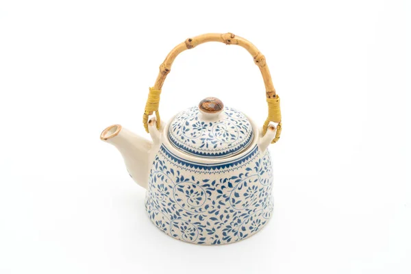 Ročník čínského čaje nastavený na bílém pozadí — Stock fotografie