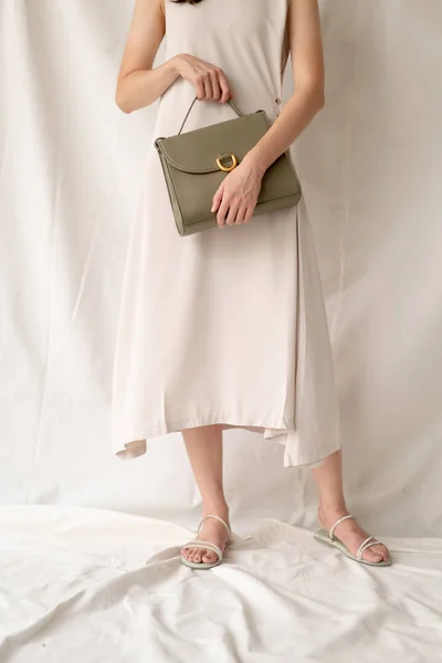 Saco de moda de couro de mulher — Fotografia de Stock