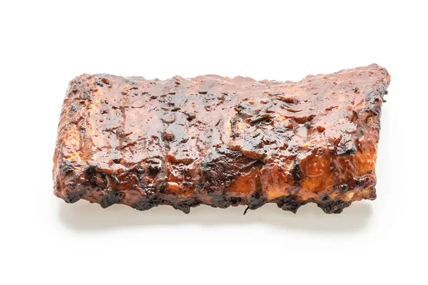 Grilled barbecue ribs pork isolated on white — Stock Photo, Image
