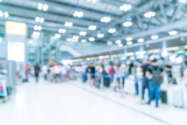 Soyut bulanıklık ve ufuk Havaalanı terminal iç 