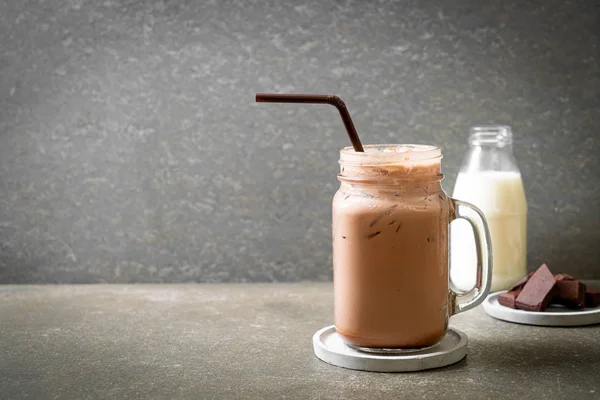 Iced chocolate milkshake drink — Stock Photo, Image