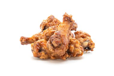 Beyaz arka planda kızarmış tavuk