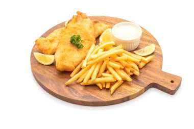 Kızartmalı balık ve patates kızartması.