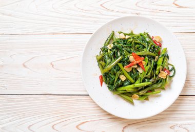 Kızarmış Çin sabah Glory veya su ıspanak