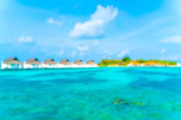 Streszczenie rozmycie tropikalne Malediwy Resort Hotel i wyspa z BEA — Zdjęcie stockowe