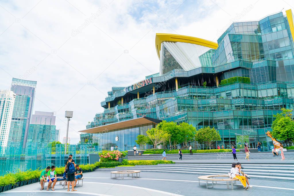 BANGKOK, THAILAND - July 17 2019 : IconSiam department store and Magnolias Waterfront Residences at bangkok, Thailand.