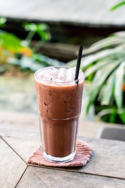 buzlu çikolata milkshake cam