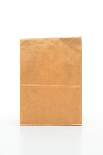 Χάρτινη σακούλα σε λευκό φόντο — Φωτογραφία Αρχείου