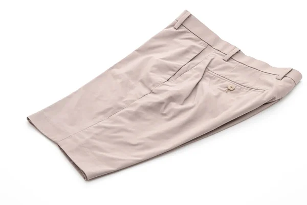 Pantaloni corti beige isolati su sfondo bianco — Foto Stock