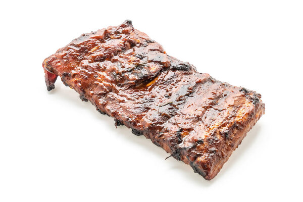 grilled barbecue ribs pork isolated on white