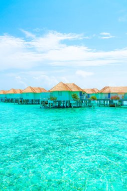 Plaj ile güzel tropikal Maldivler tatil oteli ve ada