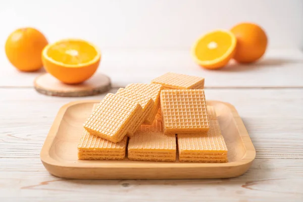 Wafer con crema all'arancia — Foto Stock