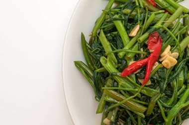 Kızarmış Çin sabah Glory veya su ıspanak