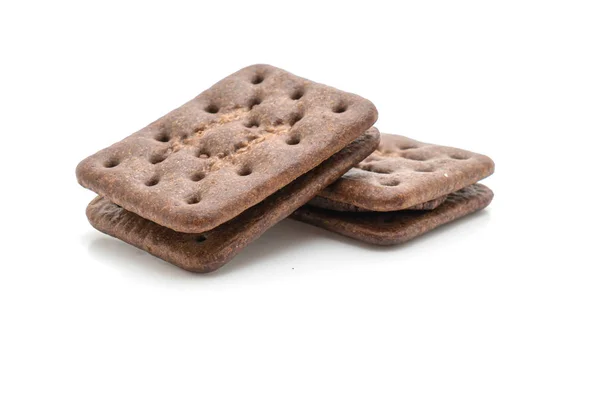 Biscotti al cioccolato con crema al cioccolato — Foto Stock