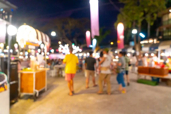 Difuminación abstracta y mercado callejero nocturno desenfocado — Foto de Stock